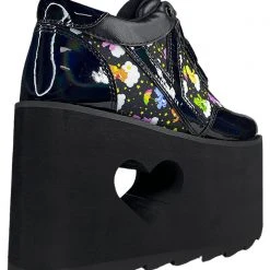 Y.R.U. Qozmo Lo Care Bears Platform Sneakers In Black Sky New
