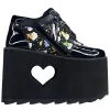 Y.R.U. Qozmo Lo Care Bears Platform Sneakers In Black Sky New