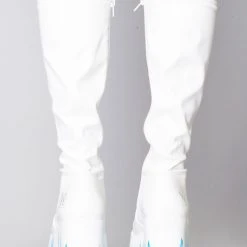 Y.R.U. Mad World Zen Flame Platform Boots In White