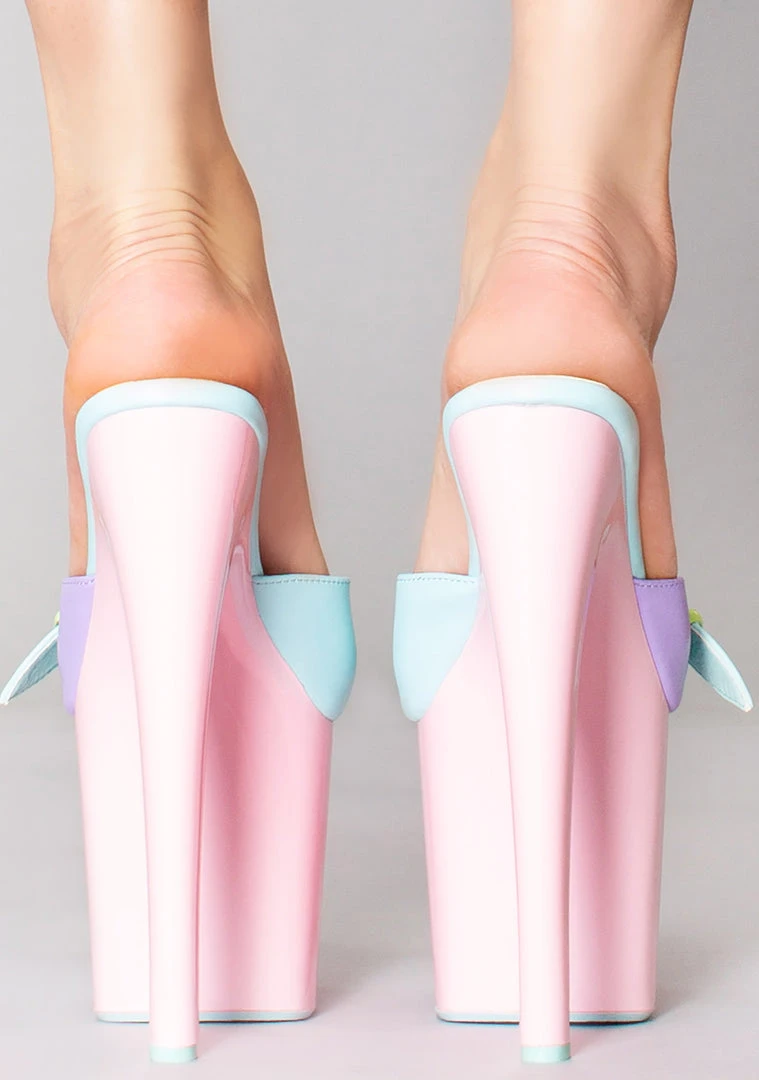 XTRA Sugar Butterfly Platform Heels In Pastel World Tour