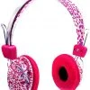 LAXMAX Accessories Pink Splatter Stereo Headphones