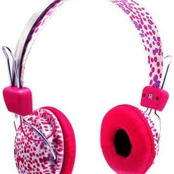 LAXMAX Accessories Pink Splatter Stereo Headphones