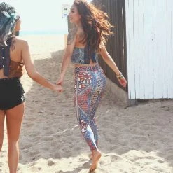 LA Style Rush Women's Festival Aztec Sports Leggings