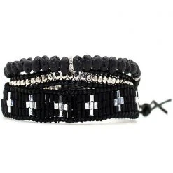 LA Style Rush Accessories X Katie Soleil Maddox Triple Wrap Beaded Bracelet