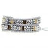 LA Style Rush X Katie Soleil Melody Double Wrap Beaded Bracelet In Silver
