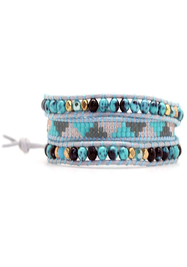 LA Style Rush Accessories X Katie Soleil Sedona Triple Wrap Beaded Bracelet