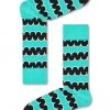 Happy Socks Squiggly Party Socks In Aqua/Black