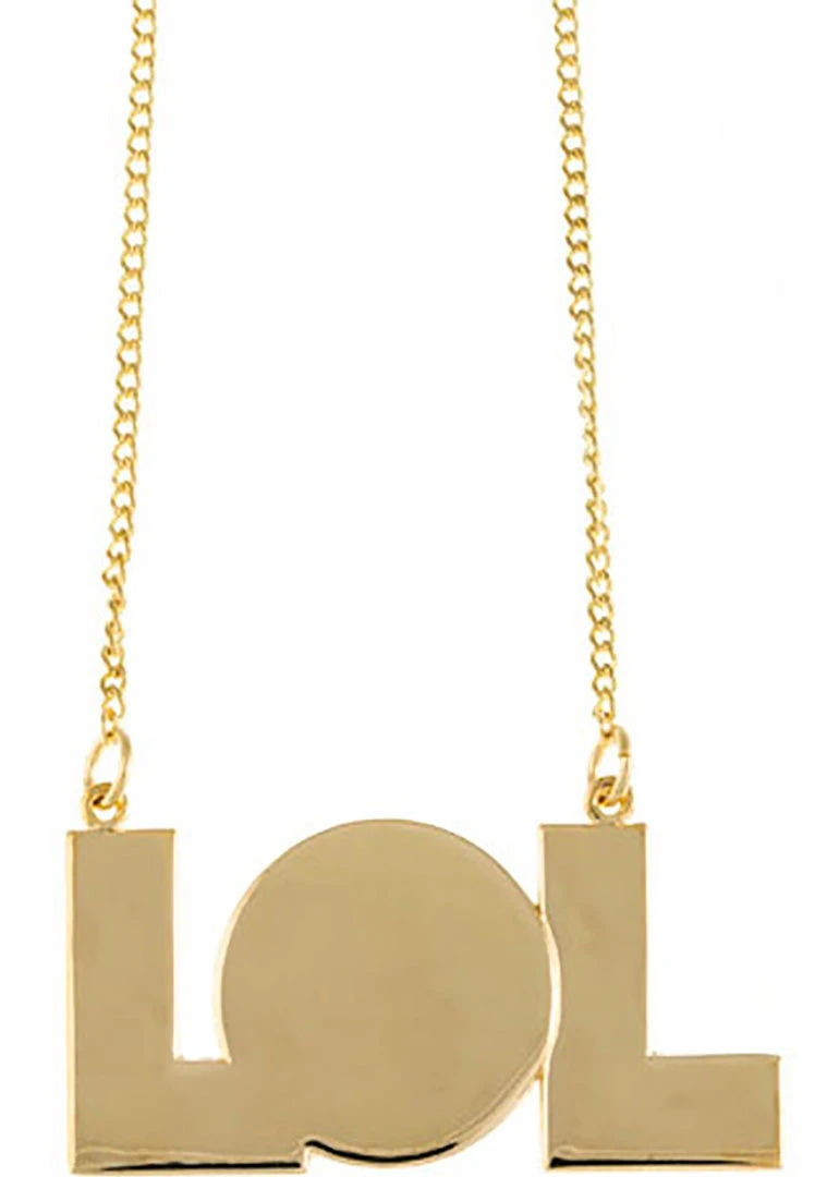 Timi LOL Nameplate Necklace In Gold Accessories